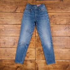 Vintage Levis 901 Jeans 26 x 34 Dark Wash Tapered Blue Womens Red Tab Denim