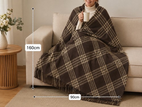 Throw brown and beige checks - brown,