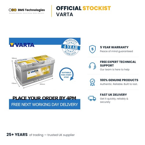 Varta agm car battery 12v - a5,
