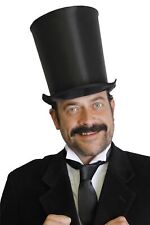 DELUXE TALL SATIN BELL TOP HAT ADULTS FANCY DRESS VICTORIAN RINGMASTER MAGICIAN