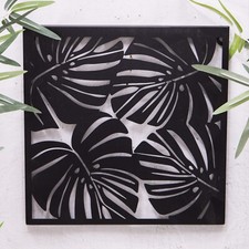  Square Black Metal Fern Palm