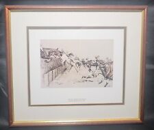 Horse Racing Print 'And They Charged at the Danger & the Danger Took Its Toll'