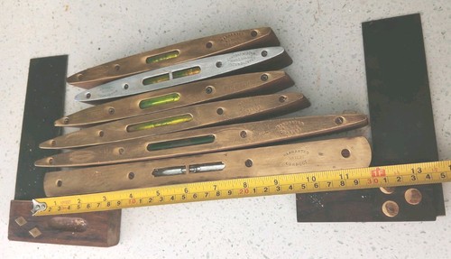 Vintage brass spirit levels - spirit,