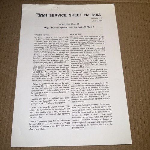 Bsa bantam d5 service - bantam, &