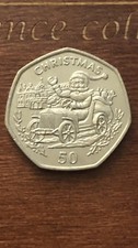 1993 Gibraltar Christmas 50p Santa In Car