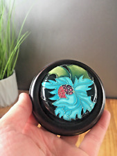 GORGEOUS RARE VINTAGE MOORCROFT SEA HOLLY FLORAL PAPERWEIGHT BY EMMA BOSSONS