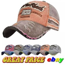 Retro Biker Baseball Cap Distressed Vintage Look Adult Unisex Cotton Cool