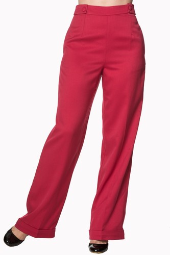 Red wide leg high waist - wide,
