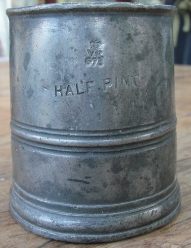 Rare antique half pint - half, pewter