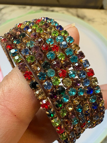 Multicolour rhinestone indian - multicolour,