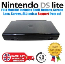 Black Replacement Shell Housing FULL MOD KIT Nintendo DS Lite NDSL🇬🇧48 Hrs📦