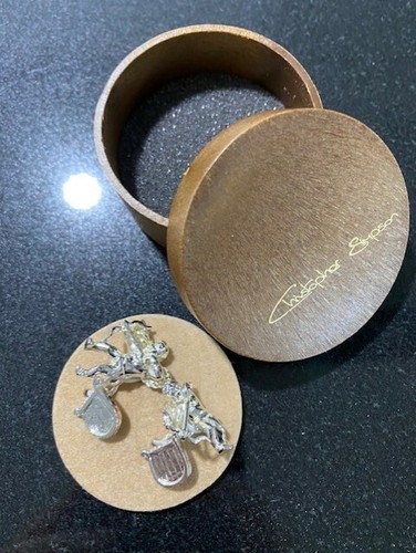 Silver plated cherub cufflinks - plated,