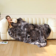Fluffy Faux Fur Throw Blanket Luxury Plush Bed Couch Cuddle Blankets Sofa Cover