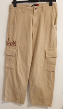 Quicksilver Pin Striped Vintage Cargo Combat Trousers 33W 31L Boot-Cut Used