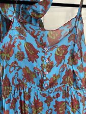 Vintage Monsoon Silk Dress And Jacket Co-ord Size 10/12 Turquoise Silk 