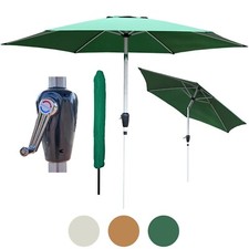 Garden Table Tilting Parasol Patio 2.7M Crank Handle Sun Umbrella Lightweight