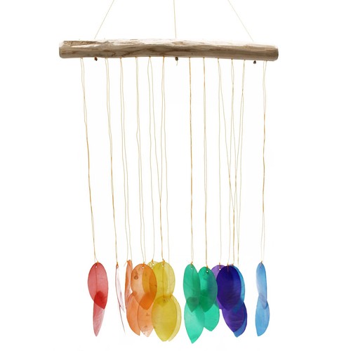 Rainbow large leaf chime - rainbow,