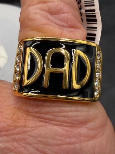 Mens dad ring gold signet - dad,