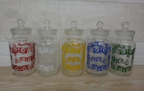 Glass storage jar with - glass,