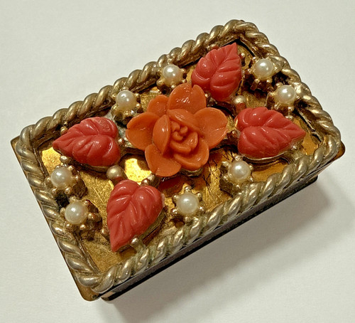 Vintage coral floral molded - coral,