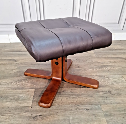 Vintage sloped footstool brown - sloped,