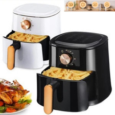 5.5L Manual Air Fryer Large Oven Low Fat Healthy Oil free Frying 1800W Black