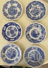 VINTAGE~THE SPODE BLUE ROOM COLLECTION REGENCY SERIES, SIX PLATES SET..