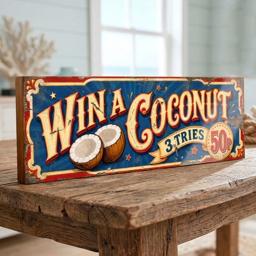 Coconut shy fairground large - coconut,