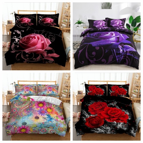 Soft rose flowers quilt duvet - rose,