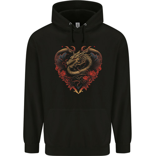 Dragon heart fantasy art mens - heart,
