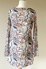 Zara Dress Women's Floral Low Back Short 70s Retro Low Back Dress Size M