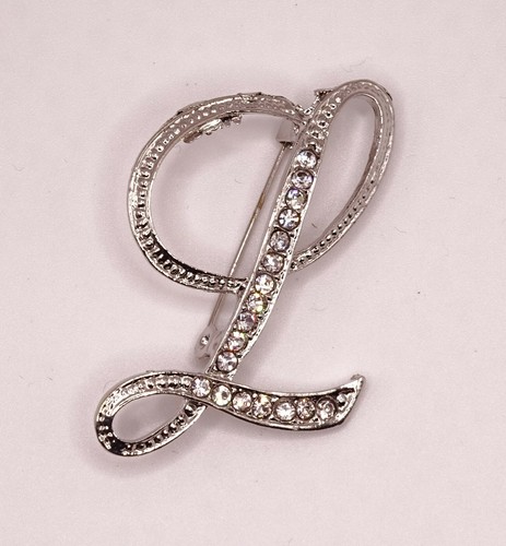 Diamante silver initial letter - diamante,