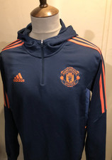 ADIDAS MANCHESTER UNITED HOODED BENCH TOP SIZE LARGE
