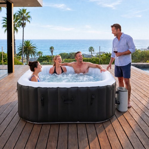 Inflatable hot tub with - tub,