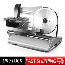 Electric Food Slicer Machine Adjustable Meat Bread Cheese Vegetable Cutter UK