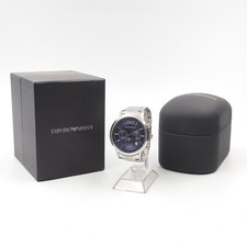 Emporio Armani AR2448 Chronograph Blue Dial Quartz Stainless Steel Watch Boxed