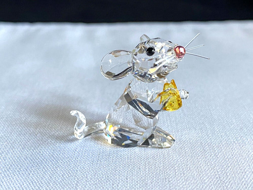 Swarovski mouse with cheese - with,