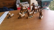 Vintage Wade Whimsies Whimsie Shire Horse & Lying Horse Ornament (total of 6)