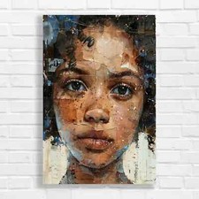 Stunning Portrait Abstract Expressionism Canvas Print Large Picture Wall Art