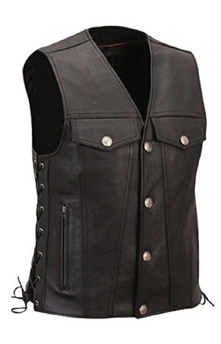 Mens black real - black, cowhide