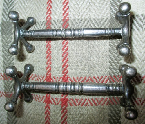 Pair antique silver - , plated