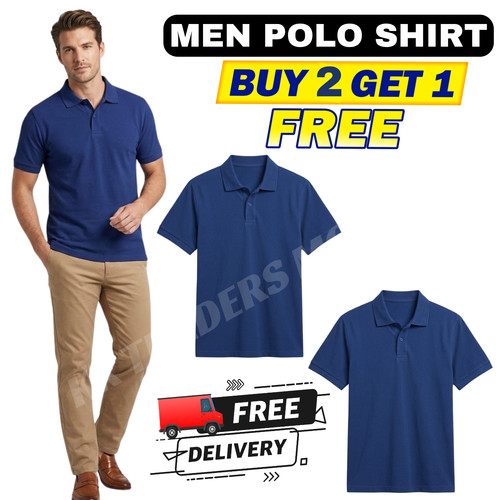 Mens new plain pique - plain, polo