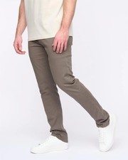 Mens Duck & Cover Moretor Stretch Slim Fit Chino Trousers - Olive
