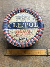Vintage CLE-POL Tin, floor , Lino & furniture polish empty tin.  