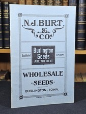 N. J. Burt & Co Burlington Seeds Wholesale seeds Catalogue U.S Illustrated RARE
