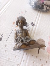 Girl with Cat Sculpture Figure