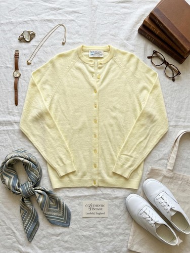 Vtg lanfield yellow - yellow, cardigan