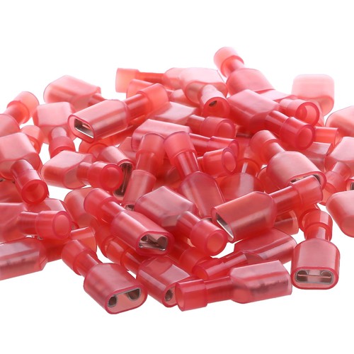 Red female spade connector - red,