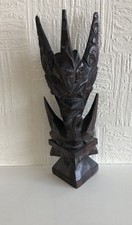 Wooden Indonesian Vishnu Statue Riding Bird 10.5 Inch Tall