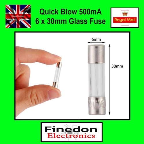 500ma glass tube fuse 6x30mm - glass,